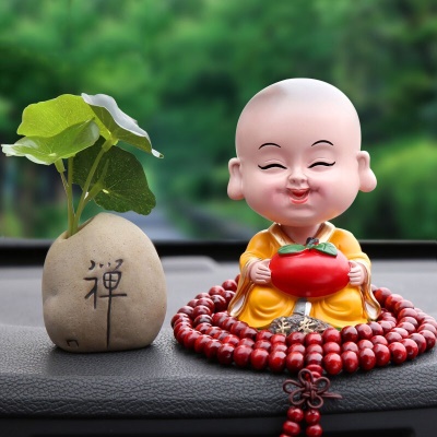 摇头小和尚-平安+荷叶禅罐