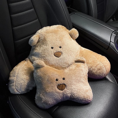 头枕1个+腰靠1个【棕熊】