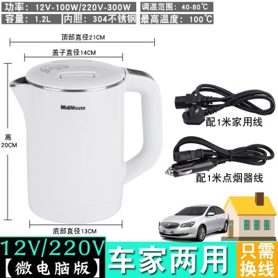 12V220V车家两用电热水壶