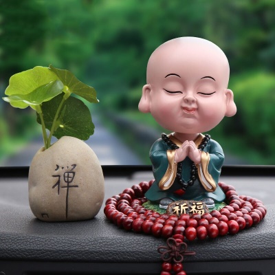 摇头小和尚-祈福+荷叶禅罐