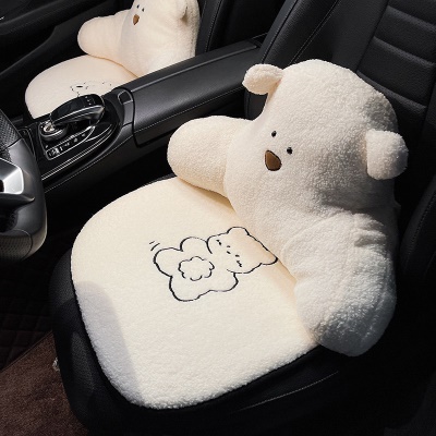 前排垫2张+腰靠2个【白熊羊羔毛